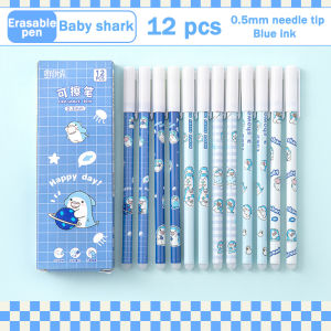 GD Christmas 12PCS/Set Erasable Gel Pen Full Needle Tube 0.5m Exquisite Cartoon Student Magic Eraser