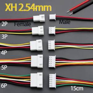 JCD | 1-10 Đôi XH 2.54MM Bộ Đầu Nối Cắm 2P 3P 4P 5P 6PIN Nam Nữ Có Dây Cáp 15Cm Cáp Sạc Pin Cho Điện Tử