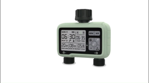 Digital Watering Timer HCT-326 Dual Outlet | Keran Air Otomatis Pengatur Waktu Penyiramanan Taman dan Irigasi