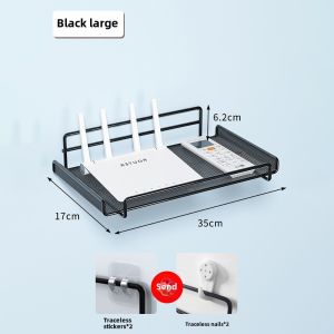 Double Layer Wall Mounted Router Storage Rack TV Box Holder WiFi Organizer Iron Material No Drilling Required TV Stand