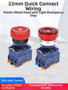 kuicc | 25A High Current Metal Emergency Stop Switch STOP Terminal Connection