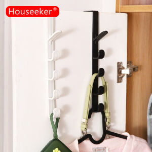 Houseeker Bedroom Door Hanger 5 Hooks Coat Hat Bags Hanging Rack Over The Door Home Storage Organization Hook Rail Holder Space Saving