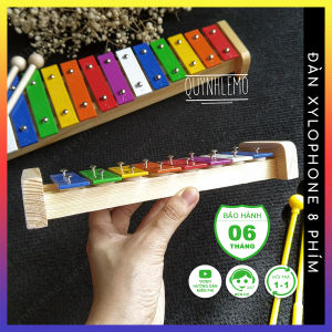 Đàn cho bé xylophone 8 phím nhiều màu QUYNHLEMO đồ chơi giáo dục cho bé nhạc cụ xylophone 8 thanh hộp kim nhôm.