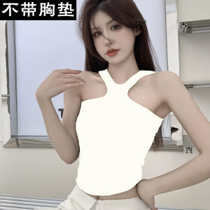 เซ็กซี่เสื้อยืดแขนกุดผู้หญิงฤดูร้อนชุดผ้าฝ้ายยูรีเทนเส้นใยยืดหยุ่นเปิดกลับสั้นความยาวเสื้อผ้าทํางาน