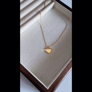 JOYUS Carol Titanium Stainless Steel 18K Gold Waterproof European Love Heart Necklace Birthday Gift Box