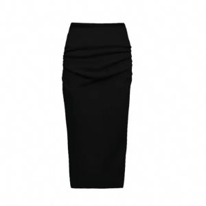 Elegant High Waist Suede Mini Skirt Womens Autumn Fashionable Versatile Straight Cut Wrap around Skirt Business Commute Style