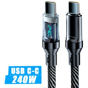 240W Type C Fast Charging Cable For iPhone 16 USB C Mobile Phone LED Display Cables For Samsung Data Cord For Huawei for Oppo