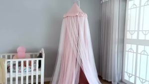 【公主风】婴儿床新款挡空调风布加纱公主风遮光儿童圆顶防灯家用蚊帐带支架[princess style] crib new style air conditioning cloth with gauze princess style shading children dome light proof household mosquito net with bracket