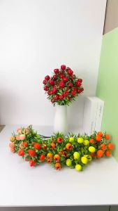 Cành trái cây VI069 cao 31cm (lựudâutáoquýtđào) cây hoa giả trang trí