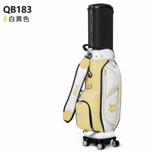 PGM GOLF | Airport Checked Hard-Shell Expandable Golf Bag 4 Quiet Wheels Push Flat Independent Shoe Compartment