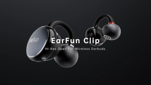 EarFun Clip - Black | Hi-Res Open-Ear Wireless Earbuds with LDAC Bluetooth 6.0 3D Surround Sound AI Noise Cancelling 40H Battery IP55 Low Latency