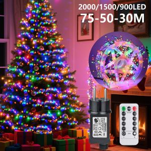 Đèn LED Dây Ngoài Trời Kiểu Pháo Hoa Đèn Dây Đồng Nguồn DC Dùng Trang Trí Giáng Sinh Đám Cưới Cây Cảnh Tương Thích EU/US