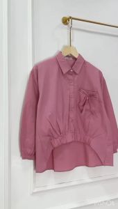 SJM KEMEJA FELIDEA BAHAN KATUN POPLIN BAWAH KARET SERUT SAKU RIBBON VIRAL 8251