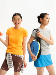 JNXS | Áo thun nữ tay ngắn thể thao màu trơn cơ bản form ôm mát lạnh