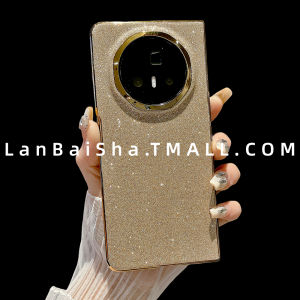 Luxurious Rose Pink Glitter Foldable Screen Phone Case Ultra-Thin Anti-Fall Protection Cover for Honor MagicV3 Fashionable Womens Style