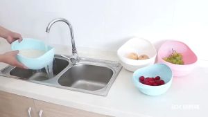 (BISA COD) PROMO Baskom Wadah / Saringan Tempat Cuci Beras Sayur dan Buah Serbaguna - Multifunction Bowl Mudah dan Cepat