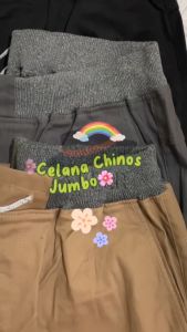 Celana Chinos Panjang Pinggang Karet Melar Pria Jumbo Big Size Premium Bahan Material Combed Street