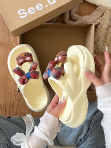 Adorable Thick Heel Thong Slippers Women Outdoor Spring New Soft Bottom Anti-Slip Sandal Hole Hole Beach Footwear Casual Slip-On