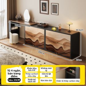 MEISD | Bàn Trang Điểm Và Tủ Hộc Có Thể Mở Rộng Phong Cách Kem Sắt