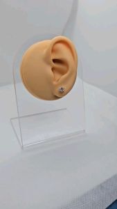 stud stone earrings silver 4mm crown (pair) 92.5 Italy silver jewelry (TUNAY NA SILVER)