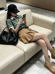 LIRUSHAN | Summer Korean Style Green Stripe Faux Dress