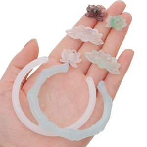 Nhựa Mới Của Trung Quốc Tre Nửa Vòng Đeo Tay Nhựa Mới Của Trung Quốc Hạt Cho Vòng tay thủ công Vòng Cổ Cổ Cổ Kẹp Tóc Tự Làm Thủ Công Phụ kiện làm đồ trang sức