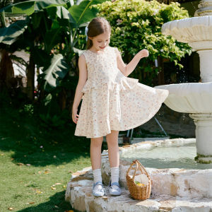 XIANGYING | Cotton Floral Sleeveless Dress for Big Girls Summer
