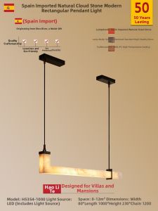 HADLITE | Marble and Copper Linear Chandelier