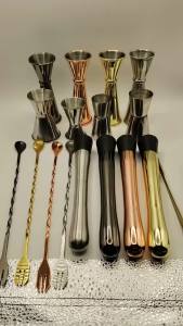 8 Inch Cocktail Muddler and Mixing Spoon Stainless Steel Cocktail Muddler Home Bar Bartender Tool Barware Set