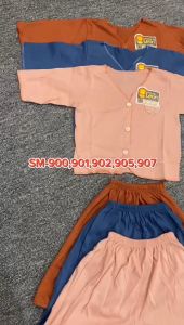 Sleepsuit Jumper BABY LEON Setelan Baju Bayi Lengan Panjang Lengan Pendek + Celana Panjang Celana Pendek EARTH COLOR SM-901 SM-902 SM-905 SM-907 Baju Bayi Baru Lahir Baju Tidur Bayi Baju Harian Bayi Atasan Kaos Bayi Pakaian Bayi Celana Pendek bayi