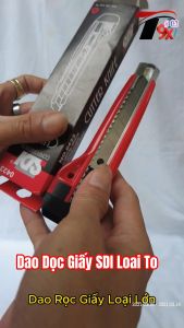 Dao Rọc Giấy Loại Lớn Lưỡi 18 mm Kích Thước Dài 16 cm x 4 cm Chính Hãng SDI Kèm Thêm 1 Lưỡi Cắt Cutter Knife Vật Dụng Đa Năng Cắt Trổ Deal Bìa Cứng
