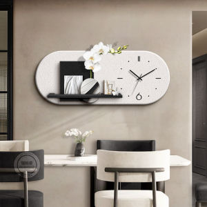 RUIBAHAO | Decorative Wall Art for Dining and Living Room With Clock Sandstone Creative Minimalist Luxury