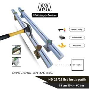 Handle Pintu Gagang Pintu Minimalis HD 25/25 List Lurus White Spb ( Powder Coating / Anti Gores )  33 cm 45 cm 60 cm