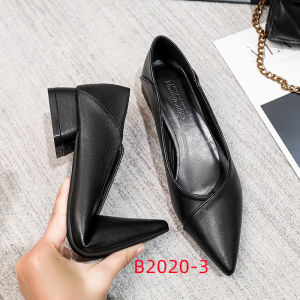 Professional Womens Interview Shoes Black Low- Cut Commuter Work High Heels Comfortable Fashion Single Shoes for Office