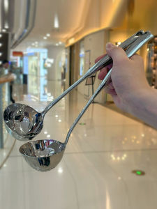 304 Stainless Steel Soup Ladle Large Soup Food Grade Deepening Hot Pot Spoon Long Spoon For Home Thickened Big Strainer