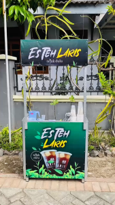 BOOTH PORTABLE KOMPLIT SIAP JUALAN | BOOTH PORTABLE MINUMAN | MEJA LIPAT LENGKAP UNTUK JUALAN