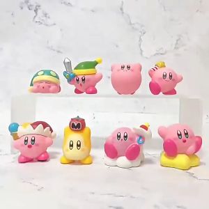 ตัวเลขขนาดเล็ก Kirby 8ชิ้นสำหรับนักสะสมหรือของประดับตกแต่งตุ๊กตาของเล่นงานอดิเรก