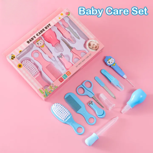 10Pcs Baby Nail Care Kit Kid Grooming Manicure Set Newborn Comb Brush Thermometer Nail Clipper Set Safety Care Sets