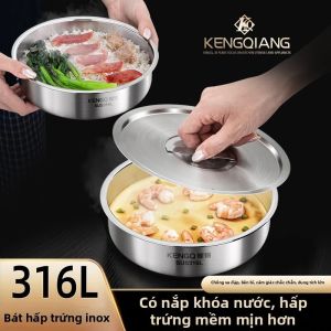 Bát Hấp Kengqiang Inox 316L Dày Dặn Có Nắp Đậy