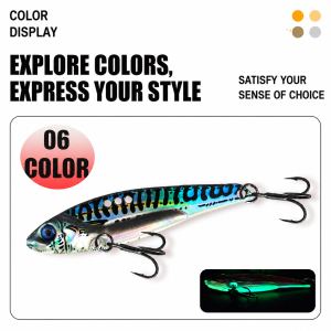 Hopeblaze Dragon Tooth VIB Metal Fishing Lure Single 3D Luminous Bionic Bait For Pike Tuna Walleye Zander All Water Layers