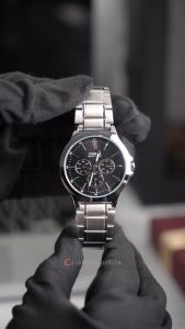 Jam Tangan Pria Casio General MTP-V300D-1A Analog Black Dial Stainless Steel Band