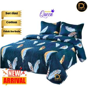 Cadar Patchwork 3IN1 Hamparan Design Aizhou Bunga 3in1/2in1 Material Cotton Sejuk Saiz Queen/Single Bedding set