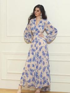 Fasionable Waist-Baring Print Dress