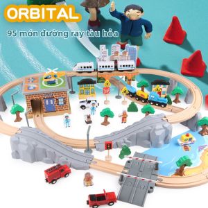 Bộ Đồ Chơi Tàu Điện Gỗ