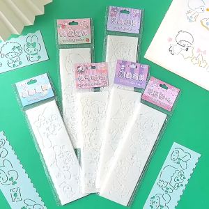 [mycupatea] Cute cartoon hollow hand copy newspaper template children primary school students drawing template hand account DIY drawing ruler set 可爱卡通镂空手抄报模板儿童小学生画画模板手账DIY绘图尺套装