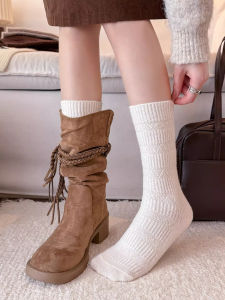 JIFANPAUL | Thermal Lace and Plaid Long Tube Socks