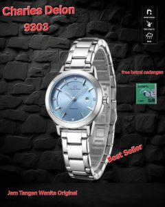 Jam Tangan Wanita Charles Delon 9303 Tangal Aktif Strap Rantai Stainless Stell- Jam Tangan Mewah Elegan Original
