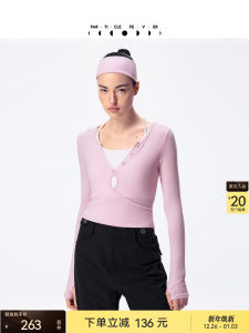 Sporty Long Sleeve Womens Slim Fit Yoga Fitness Casual Ribbed T-Shirt Particle Fever TP029 Sporty V-neck Casual Wear