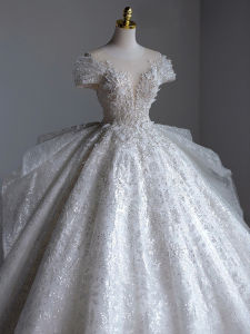 ชุดแต่งงานสไตล์ฝรั่งเศส แขนกุด คอลเลกชั่นฤดูร้อนปี 2024 ผ้าโปร่งเนื้อหนา ทรงเอ กระโปรงยาวคลุมเข่า คอวี แขนกุด