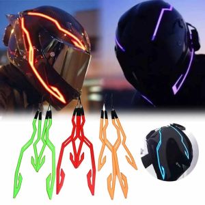New Motorcycle Helmet Light 4 in 1 EL Light 3 Mode Led Helmet Light Night Riding Signal Helmet Strip Decoration Accessories Kit